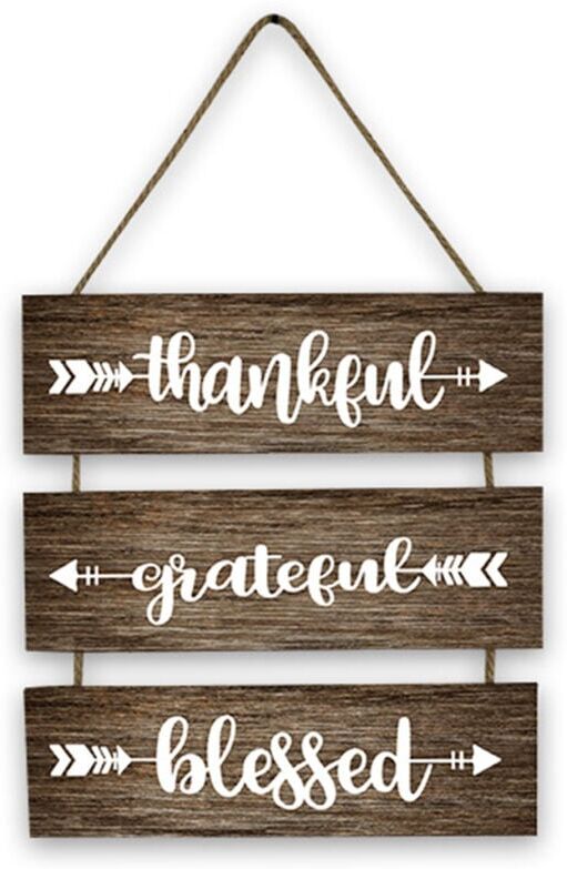 Tlily - Thankful Wall Decor Rustic Wooden Signs Hanging, Plaque Sign Wall Art Decor for Farmhouse Bedroom Home Decoration