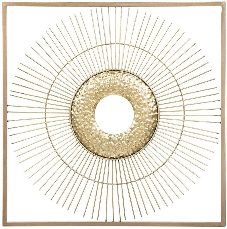 Beliani - Modern Sleek Slender Square Gold Wall Decoration Art Deco Sun Shape Mercury