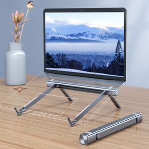 QHJ Adjustable Laptop Stand Foldable Desk Riser Aluminium Notebook Holder