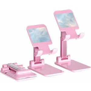 LANGRAY Cell Phone Stand,Angle Height Adjustable Cell Phone sStand for Desk,Fully Foldable Phone Holder Stamd,Cradle,Dock,Tablet Stand,Compatible with All