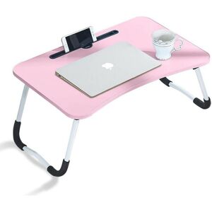 CLIPOP Adjustable Laptop Bed Table, Portable Lap Desk Bed Tray, Laptop with Foldable Legs, Pink