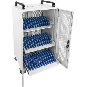 Transport rack cart for 36 laptop, notebook and tablet white - Rackmatic