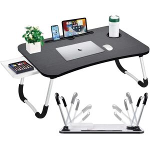 GEEZY Foldable Laptop Table Tablet Mobile Sofa TV Dinner Bed Lap Tray Portable Breakfast Desk Stand - Anthracite