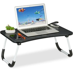 Relaxdays - Lap Desk, for Bed & Sofa, Folding Laptop Tray, hwd: 26 x 63 x 40 cm, mdf & Iron, Notebook Table, Black
