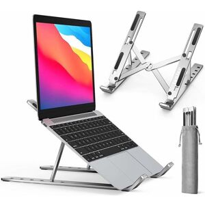 Alwaysh - Laptop Stand, Foldable Riser Laptop Stand 6 Angles Adjustable, Anti-Slip Ventilated Aluminum Stand Compatible with Laptop, Tablet –Silver Alwaysh - Laptop Stand, Foldable Riser Laptop Stand 6 Angles Adjustable, Anti-Slip Ventilated Aluminum Stand Compatible with Laptop, Tablet –Silver