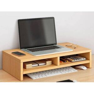 ANPVIZ Wooden Monitor Stand, Desktop Storage, Computer Monitor Riser, Desk Organizer, Multifunctional Monitor Shelf with Storage Compartment, Double Layer, ANPVIZ Wooden Monitor Stand, Desktop Storage, Computer Monitor Riser, Desk Organizer, Multifunctional Monitor Shelf with Storage Compartment, Double Layer,