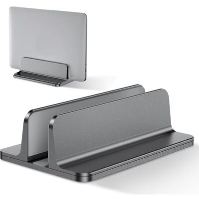 OEM Vertical Laptop Stand, Aluminum Laptop Holder, Adjustable Desk Laptop Stand, Grey OEM Vertical Laptop Stand, Aluminum Laptop Holder, Adjustable Desk Laptop Stand, Grey