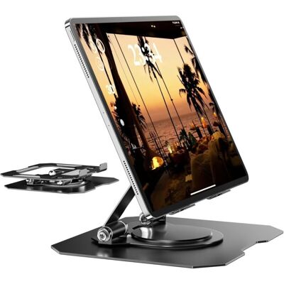 OEM (black) 360° Rotating Tablet Stand, Adjustable And Foldable Tablet Holder, Multi-angle Sand Cooling Desktop Tablet Stand, Compatible With 4 To 12.9" Iphones And Ipads OEM (black) 360° Rotating Tablet Stand, Adjustable And Foldable Tablet Holder, Multi-angle Sand Cooling Desktop Tablet Stand, Compatible With 4 To 12.9" Iphones And Ipads