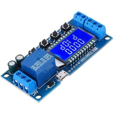 OEM Dc 6-30v Time Delay Relay Module With Lcd Screen, 0.01s-9999min Time Delay Cycle, Supports Micro Usb 5v Power Supply, With Reverse Connection Protection OEM Dc 6-30v Time Delay Relay Module With Lcd Screen, 0.01s-9999min Time Delay Cycle, Supports Micro Usb 5v Power Supply, With Reverse Connection Protection