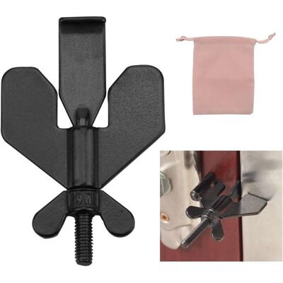 OEM Black, Portable Door Lock, Additional And Privacy Lock, Stainless Steel Indoor Security Device For Travel, Home, Hotel, Apartment OEM Black, Portable Door Lock, Additional And Privacy Lock, Stainless Steel Indoor Security Device For Travel, Home, Hotel, Apartment