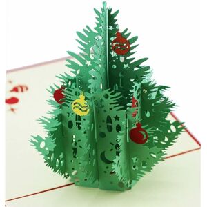 MUMU 3D Pop-Up Christmas Tree Greeting Cards, Laser Cut Card with Envelope for Christmas and Happy New Year (3D Christmas Tree, Set of 1)