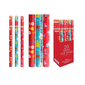 CHRISTMAS TIME Christmas Wrapping Paper x 3 Rolls (20M Each) Gift Wrap Xmas Presents Festive