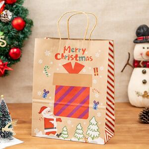 Hoopzi - Kraft Christmas Gift Bags 8 Assorted Style Bags Christmas Paper Bags with Handles Christmas Gift Bags with Christmas Prints for Wrapping