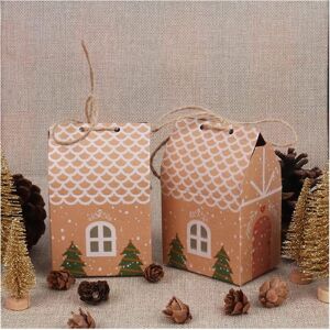 ANPVIZ 10pcs Christmas Kraft Paper Gift Boxes, House Shape with Ropes, Candy Gift Bags, Gift Wrapping for Kids, New Year Gift Box ANPVIZ 10pcs Christmas Kraft Paper Gift Boxes, House Shape with Ropes, Candy Gift Bags, Gift Wrapping for Kids, New Year Gift Box