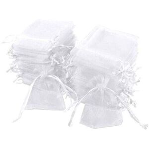 SNQ Set of 100 White Organza Bags, 7 x 9 cm, Organza Gift Bags, Jewelry Bags, Party Favor Bags, Lavender Bags, Wedding Favors SNQ Set of 100 White Organza Bags, 7 x 9 cm, Organza Gift Bags, Jewelry Bags, Party Favor Bags, Lavender Bags, Wedding Favors