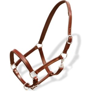 Berkfield Home - Real Leather Headcollar Stable Halter Adjustable Brown Cob