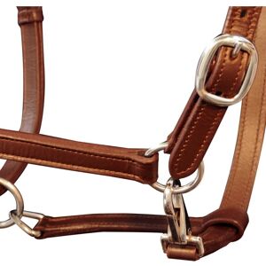 Berkfield Home - Real Leather Headcollar Stable Halter Adjustable Brown Pony