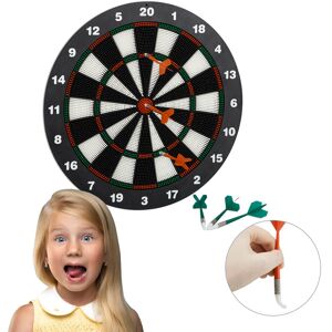 Relaxdays - 42 cm Soft Darts Dartboard, For Children, Wall-Mounted, Freestanding Safety Board, Black-White