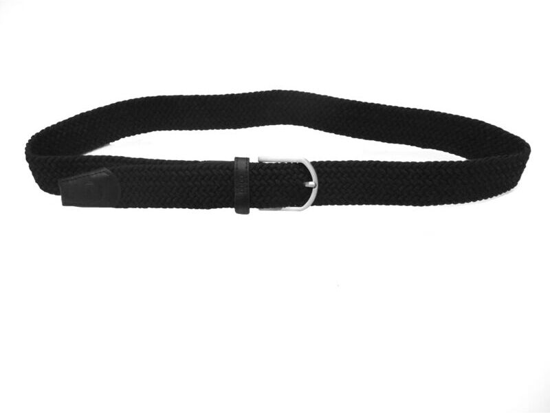 OYPLA Coco Equestrian Black Unisex Adult Woven Elastic Fabric Braided Canvas Horse Riding Stretch Belt