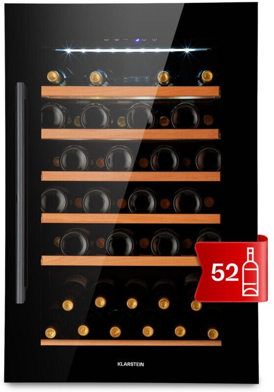 Klarstein Built-in Wine Cooler Drinks Fridge, 137L Single Zone Wine Fridges, Wine Prosecco and Beer Bottles, Touch Pad, Indoor/Outdoor Bar Fridge and