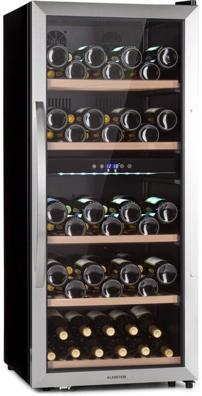 Klarstein Free-standing Wine Cooler Drinks Fridge, Dual Zone Wine Fridges Drinks Cooler, Indoor/Outdoor Small Beer Fridge with Glass Door,