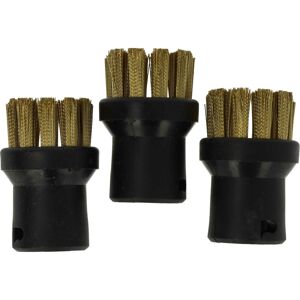 3x Round Brush compatible with Kärcher sc 1 easyfix premium yellow, sc 1 easyfix yellow Steam Cleaner - Steam Brush - Vhbw