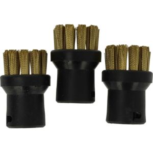 3x Round Brush compatible with Kärcher sc 4 easyfix premium yellow, sc 4 easyfix yellow Steam Cleaner - Steam Brush - Vhbw