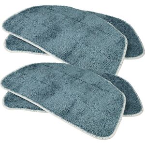 4x Cleaning Pad compatible with Leifheit 11940, 11942 Hot Spray Steamer, Steam Mop - Microfibre grey-blue - Vhbw