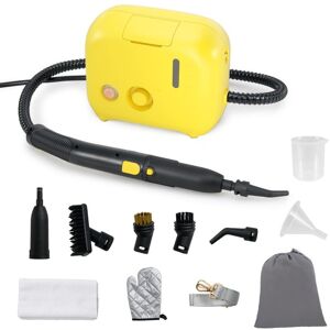 1600W Portable Steam Cleaner Household Steamer w/1L Water Tank-Yellow - Costway 1600W Portable Steam Cleaner Household Steamer w/1L Water Tank-Yellow - Costway