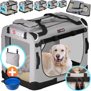 Pet Carrier Fabric Dog Cat Rabbit Transport Bag Cage Folding Puppy Crate m - Grau (de) - Light Grey - Cadoca