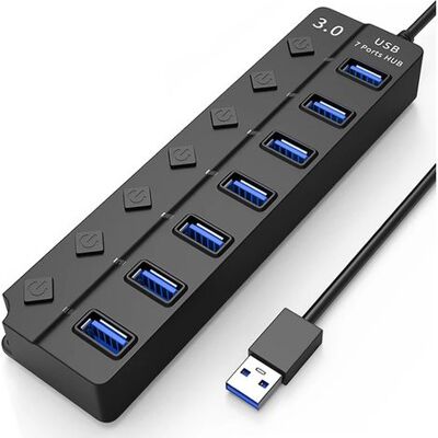 SIOKS 7-port Usb 3.0 Hub – Detachable With Power Switch – Compatible With Macbook And Pc SIOKS 7-port Usb 3.0 Hub – Detachable With Power Switch – Compatible With Macbook And Pc
