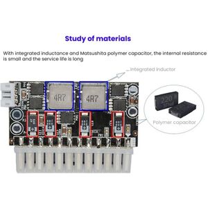 TLILY High Power 300W 12V DC5.5X2.5MM Input DC-ATX PSU ATX Switch Mining 24Pin MINI ITX DC PC Supply