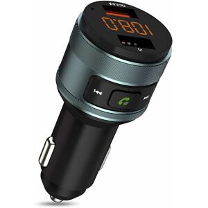 LANGRAY Bluetooth fm Transmitter, Car Radio Transmitter qc 3.0 Wireless Radio Adapter fm Transmitter Kit Car Charger with Dual usb Ports 5V / 2.4A & 1A,