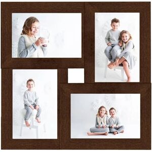 Berkfield Home - Mayfair Collage Photo Frame for 4x(10x15 cm) Picture Dark Brown mdf