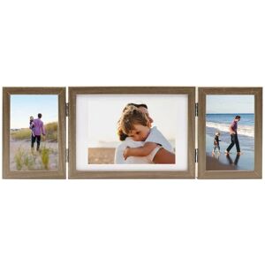 Berkfield Home - Mayfair Trifold Photo Frame Collage Light Brown 22x15 cm+2x