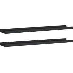 Picture Frame Ledge Shelves 2 pcs Black 80x9x3 cm mdf Vidaxl Black