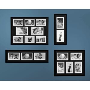 Premier Housewares - 2 Picture 4 x 6' Black Plastic Photo Frame