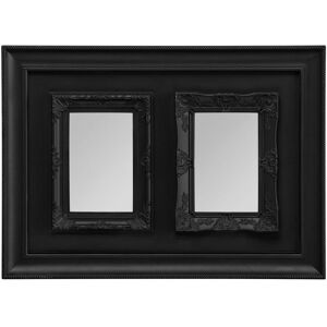 Premier Housewares - Black Photo Frame / Frames For Two Photos Plastic Finish Picture Frames For Wall Contemporary Rectangular Photo Frames For