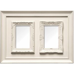 Premier Housewares - Cream Photo Frame / Frames For Two Photos Plastic Finish Picture Frames For Wall Contemporary Rectangular Photo Frames For