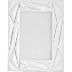 Premier Housewares - White Photo Frame / Frames Geometric Design Picture Frames For Wall Contemporary Rectangular Photo Frames For Bedroom / Living