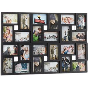 Relaxdays - Collage Multi Picture Frame, 24 Photos, Pictures 9x13cm ,Vertical & Horizontal, HxW 57x85 cm, Black