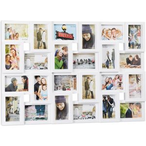 Relaxdays - Collage Multi Picture Frame, 24 Photos, Pictures 9x13cm ,Vertical & Horizontal, HxW 57x85 cm, White