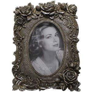 Biscottini - Set 2 Resin made antiqued gold finish W17xDP3xH21 .5 cm sized free-standing photo holder