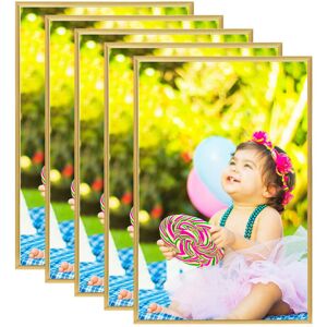 Photo Frames Collage 5 pcs for Wall or Table Gold 70x90 cm mdf - Royalton