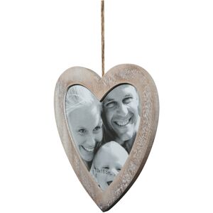 Biscottini - Set 2 Shabby antiqued finish hanging heart-shaped frame sized photo holder