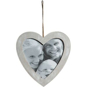 Biscottini - Set 2 Shabby antiqued finish hanging heart-shaped photo frame sized photo holder