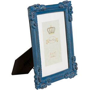 Biscottini - Set 2 Vertical / horizontal resin made antiqued blue finish W20xDP2,5xH25 cm sized free-standing photo holder