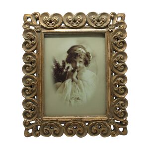 Biscottini - Vertical/horizontal resin made antiqued gold finish W25xDP2xH30 cm sized free-standing photo holder