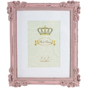 Biscottini - Vertical / horizontal resin made antiqued pink finish W26xDP2xH31 cm sized free standing photo holder