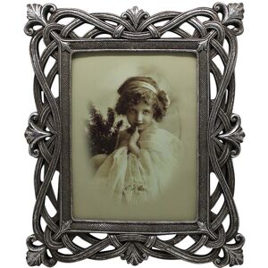 Biscottini - Vertical / horizontal W25,5xDP2xH30,5 cm sized antiqued silver finish free-standing photo holder